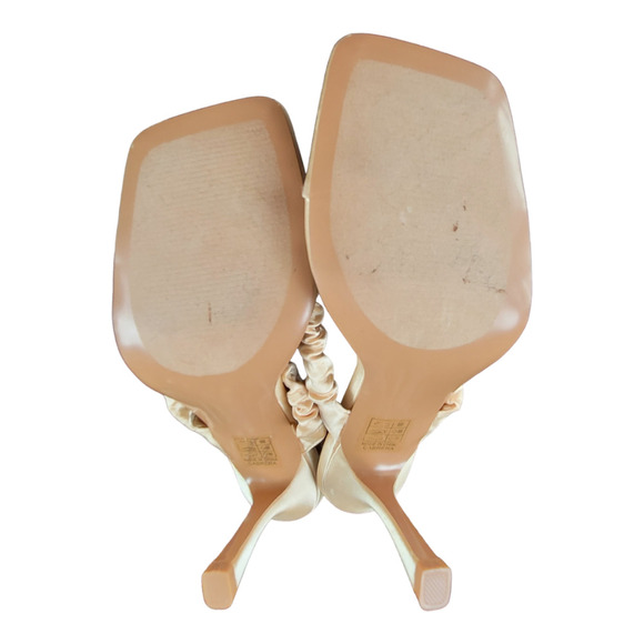 LULU'S CABRERA Champaign‎ Satin Square Toe High Heel Sandals - Picture 4 of 6